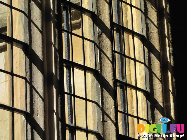 SX07879 Shadows of bars in window of Bodleian library Oxford